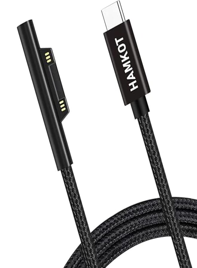 Surface Connect to USB-C Charging Cable 15V/3A, Compatible with Microsoft Surface Pro 7/6/5/4/3, Surface Laptop 3/2/1, Surface Go, Surface Book (Nylon Woven, 6FT)